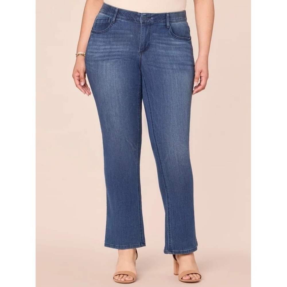 "Ab"solution Itty Bitty Bootcut Plus Jeans Blue Denim 16W